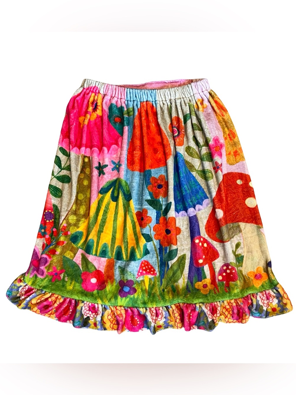 Natural Life Women’s Sz L/XL NWT Plush Towel Wrap Mushroom Print Ruffle - Picture 11 of 15